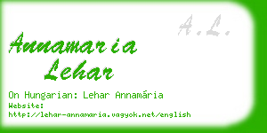 annamaria lehar business card